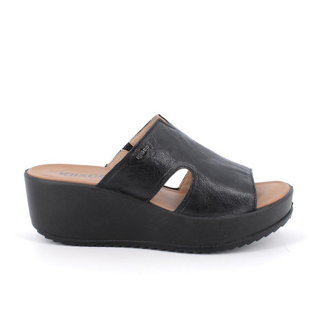 SANDALO CON ZEPPA IGI&CO DONNA  CAPRA TAMPONATA NERO 7665900