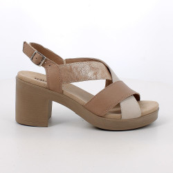 SANDALI CON TACCO CAPRA TAM/VITELLO CON FIBBIA 1171211