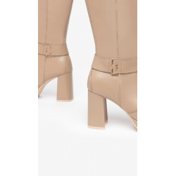 STIVALE CON TACCO NEROGIARDINI DONNA IN PELLE COLORE TORTORA TACCO 9CM I308930D/406