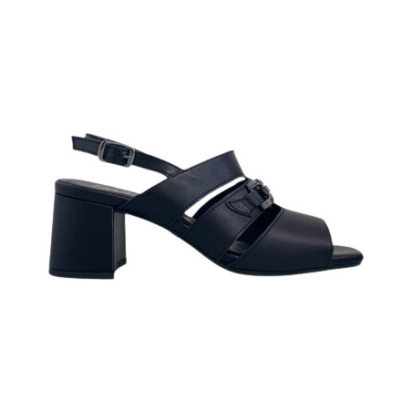 SANDALO CON TACCO  ENVAL SOFT DONNA CAPRA NAPPATA   NERO TACCO 7CM 7773911