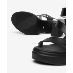 SANDALI CON TACCO NEROGIARDINI DONNA IN PELLE TAMIGI NERO PU.TOLOSA NERO+INSERTO E616080D/100