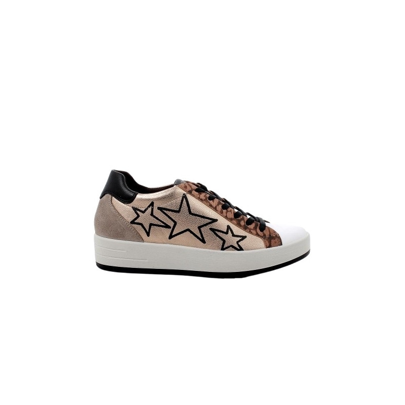 SNEAKERS IGI&CO DONNA IN PELLE BIANCO/CHAMPAGNE 6668611