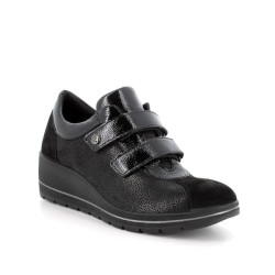 SNEAKERS ENVAL SOFT DONNA NERO LAMINATO ZEPPA 4,7CM 6764800