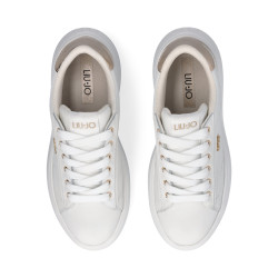 SNEAKERS LIU JO DONNA CASPER 01 - SNEAKER CALF LEATHER/METALLI WHITE/LIGHT GOLD BA6069PX026S1052
