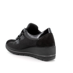 SNEAKERS ENVAL SOFT DONNA NERO LAMINATO ZEPPA 4,7CM 6764800