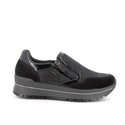 SNEAKERS  IGI&CO DONNA NERO LAMINATO IN PELLE ZIP 6673700
