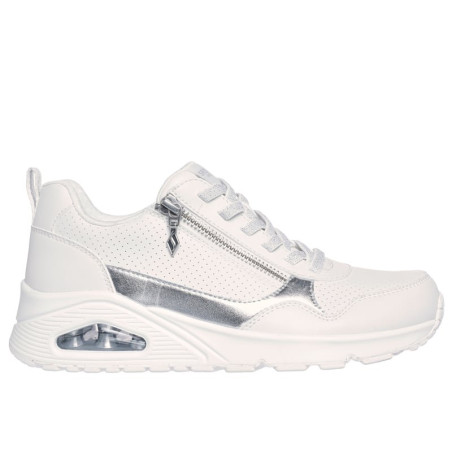 SNEAKERS SKECHERS DONNA UNO METALLIC SLIDERS 177873 WHT