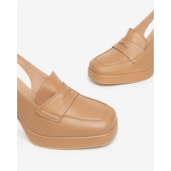 MOCASSINI CON TACCO NEROGIARDINI DONNA IN PELLE LINO TACCO 9CM E409461D/423