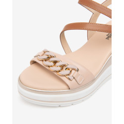 SANDALO CON ZEPPA NEROGIARDINI DONNA ARMENIA CIPRIA ARMENIA CUOIO POLI.USSITA  E615962D/707