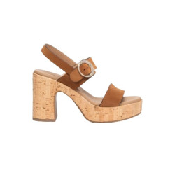 SANDALI CON TACCO NEROGIARDINI DONNA VELOUR TABACCO PU.MARSALA  TACCO 10,5CM E410390D/326