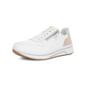 SNEAKERS ARA SHOES  DONNA CERVOCALF,GLOSSYCALF,KALBVELOUR,GAUCHOSOFT-MET SAPPORO 3.0 WEISS LIMONCELLO SHEELL SILBER 12-27540-03 