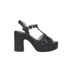 SANDALI CON TACCO NEROGIARDINI DONNA TAMIGI NERO PU.MOENA RICO TACCO 10,5CM E410402D/100