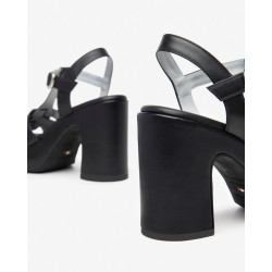 SANDALI CON TACCO NEROGIARDINI DONNA TAMIGI NERO PU.MOENA RICO TACCO 10,5CM E410402D/100