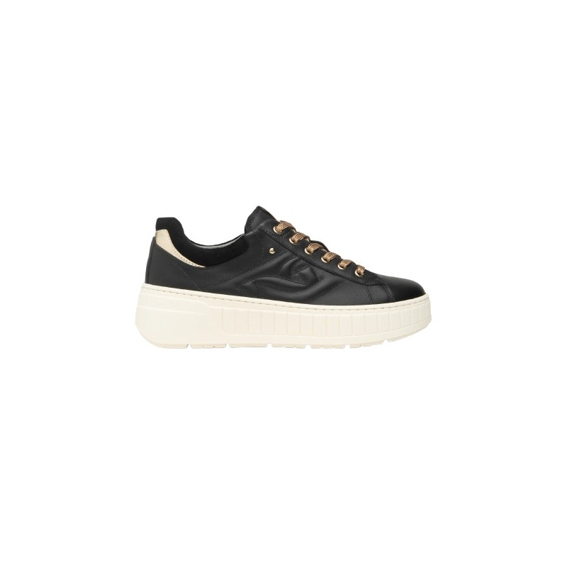SNEAKERS  NEROGIARDINI DONNA GUANTO NERO T.BRILL PLATINO AROLD VELO NERO TR SPECCHIA I514200D/100