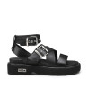 SANDALI CON ZEPPA DONNA ZIGGY 3442 SANDAL W LEATHER BLACK CLW344200