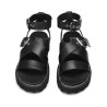 SANDALI CON ZEPPA DONNA ZIGGY 3442 SANDAL W LEATHER BLACK CLW344200