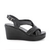 SANDALO CON ZEPPA IGI&CO DONNA  SI.NAPPA BOTTAL NERO ZEPPA 7,7CM  7671100