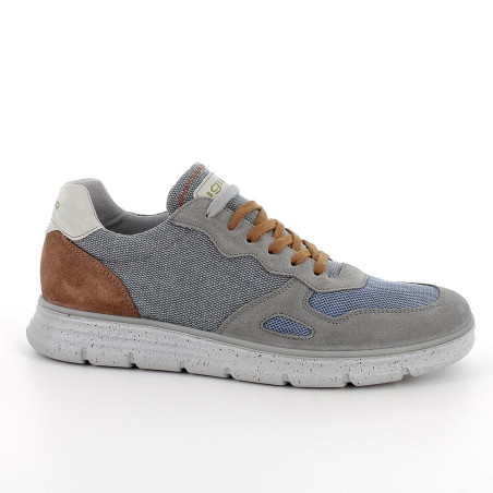 SNEAKERS IGI&CO UOMO SCAMOS/TELA GRIGIO SC/BLUE 7615500