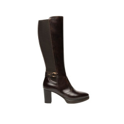 STIVALI NEROGIARDINI DONNA MANOLETE T.DI MORO ELASTICO T.MORO  PU.LESINA TACCO 7CM I514601D/300