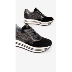 SNEAKERS NEROGIARDINI DONNA VELOUR NERO ROCK SAND I205278D/100