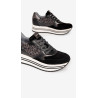 SNEAKERS NEROGIARDINI DONNA VELOUR NERO ROCK SAND I205278D/100