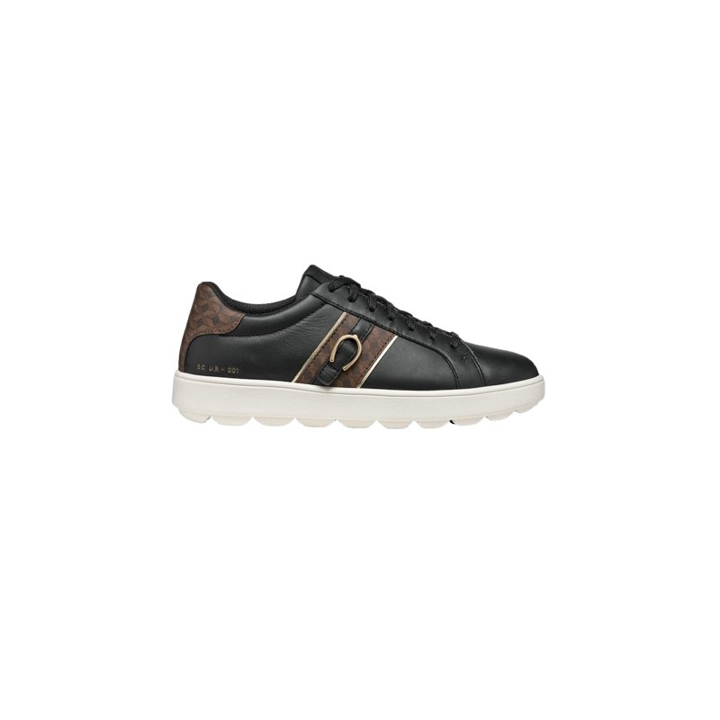 SNEAKERS GEOX DONNA SPHERICA ECUB-1 NERO/MARRONE SCURO D46WEA 08504 C9229